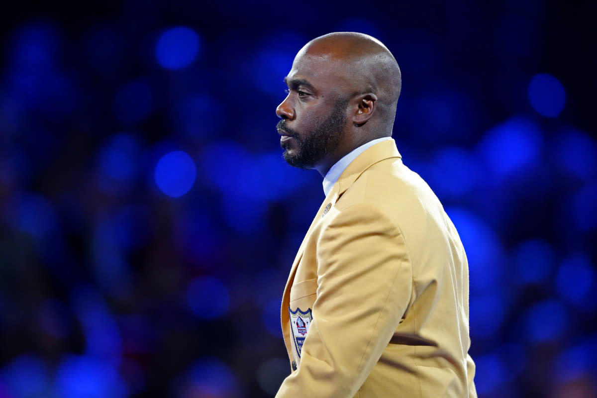 Former Rams running back Marshall Faulk during the 2017 Hall of Fame Game Enshrinees' Gold Jacket Dinner at Canton Memorial Civic Center.